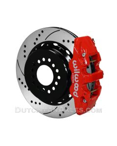 AERO4 red calipers & 14" drilled rotors