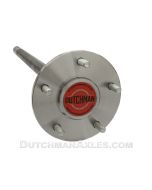 5 lug Press on bearing bolt in style axle with red hi performance decal