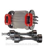 Ford 9 inch Independent housing and axles with Wilwood inboard disc brakes | Red Calipers | back view